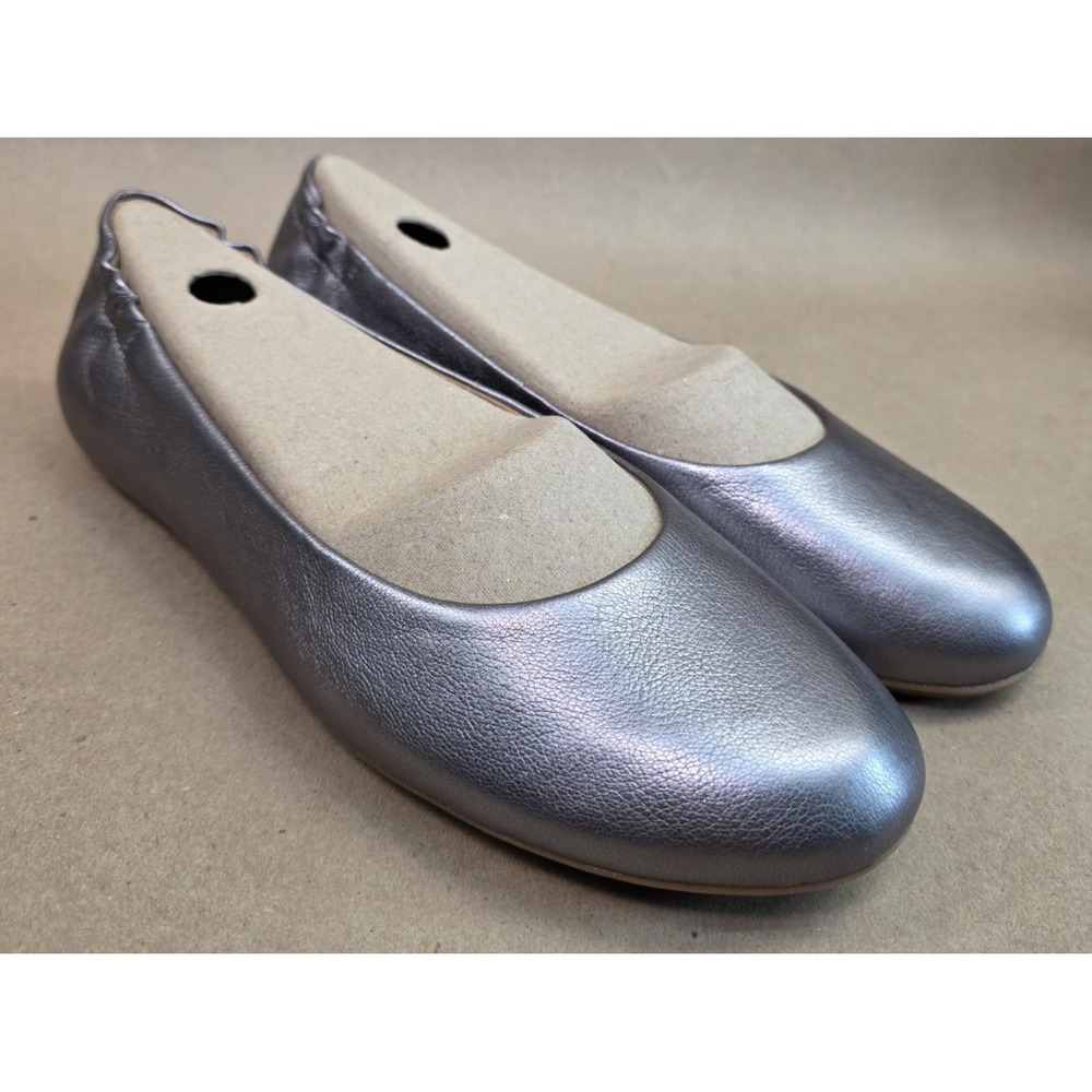 Dansko (Sz 37.5) Mollie Nappa Ballet Comfort Flats Pewter Silver $150 Womens